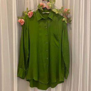 Zara satin shirt with pocket